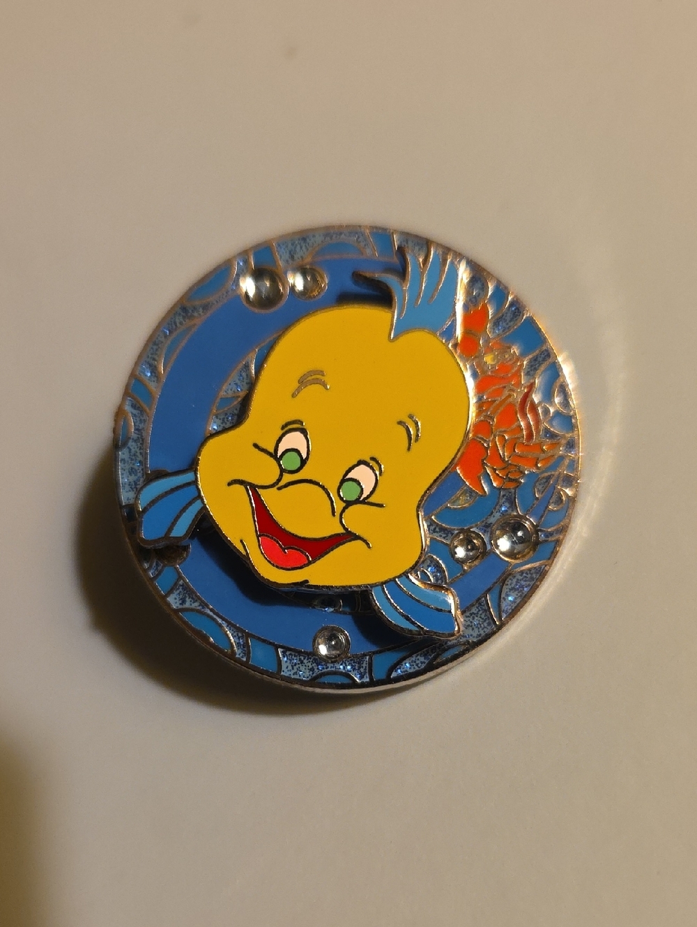 Disney Search for Imagination 2002 Little Mermaid Flounder Sebastian Spinner Pin